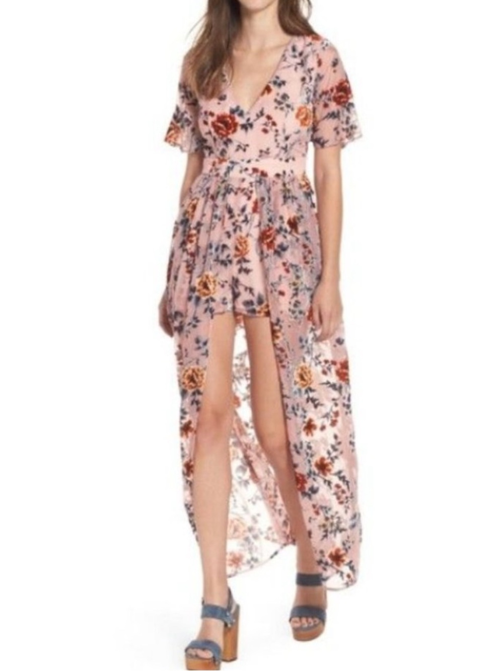 Gianni Bini Blush Pink Floral Romper/Dress